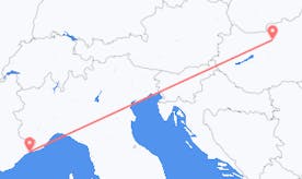 モナコからハンガリーへのフライト