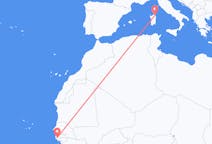Vluchten van Ziguinchor, Senegal naar Pontische Olbia, Italië
