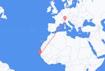 Flyrejser fra Dakar til Milano