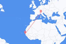 Flyreiser fra Dakar, Senegal til Milano, Italia