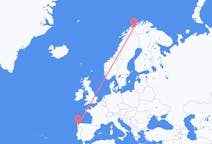 Flyg från Sørkjosen, Norge till Santiago de Compostela, Spanien