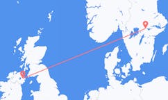 来自北爱尔兰的贝尔法斯特目的地 瑞典厄勒布鲁的航班