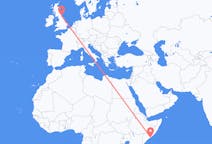 Flyrejser fra Mogadishu til Newcastle upon Tyne