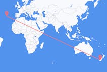 Vols de Queenstown, Nouvelle-Zélande vers Terceira, portugal