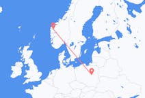 Flyg från Sandane, Norge till Warszawa, Polen