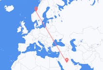 Flights from Al-Qassim Region to Trondheim