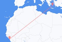 Flyreiser fra Conakry, til Paros