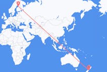 Vluchten van Christchurch, Nieuw-Zeeland naar Oulu, Finland