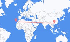 Flyreiser fra Liuzhou, Kina til La Palma, Spania
