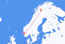 Loty z Stavanger, Norwegia z Kiruna, Szwecja