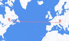 Flyreiser fra Saguenay, Canada til Klagenfurt, Østerrike