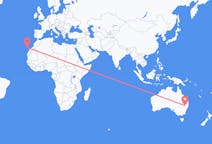 Vols de Narrabri, Australie vers Santa Cruz de Ténérife, Espagne