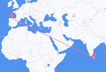 Flyreiser fra Hambantota, Sri Lanka til Santiago del Monte, Spania