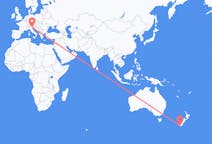 Flyreiser fra Invercargill, New Zealand til Venezia, Italia