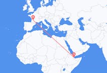 Flyg från Balbala, Djibouti till Bergerac, Frankrike
