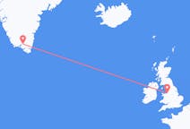 Flights from Liverpool, England to Narsarsuaq, Greenland