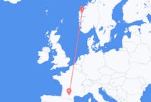 Flyreiser fra Sandane, Norge til Toulouse, Frankrike