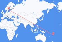 Flyreiser fra Savusavu, Fiji til Stockholm, Sverige
