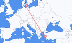 出发地 希腊科斯岛目的地 德国罗斯托克的航班
