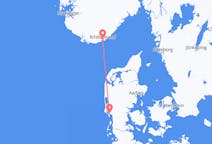 Vluchten van Esbjerg naar Kristiansand