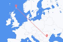 Fly fra Shetland Islands til Bukarest