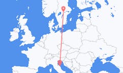 Flyrejser fra Ancona, Italien til Oerebro, Sverige