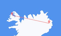 Flyg från staden Ísafjörður, Island till staden Egilsstaðir, Island