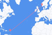 从圣基茨和尼维斯出发圣基茨岛目的地 挪威斯塔万格的航班
