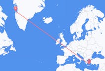 Flyreiser fra Aasiaat, Grønland til Santorini, Hellas