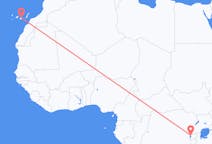 Vluchten van Goma, de Democratische Republiek Congo naar Las Palmas (ort i Mexiko, Veracruz, Tihuatlán), Spanje
