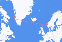 그린란드 마니초크에서 출발해 노르웨이 스토르드에게(으)로 가는 항공편