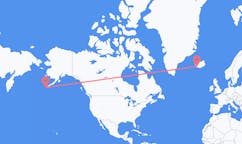 Flights from the city of Dutch Harbor, the United States to the city of Reykjavik, Iceland