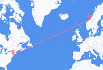 Fly fra New York til Ørland