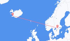 航班从瑞典厄勒布鲁市到雷克雅维克市，冰岛塞尔