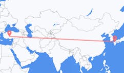 Flyreiser fra Kitakyushu, Japan til Konya, Tyrkia