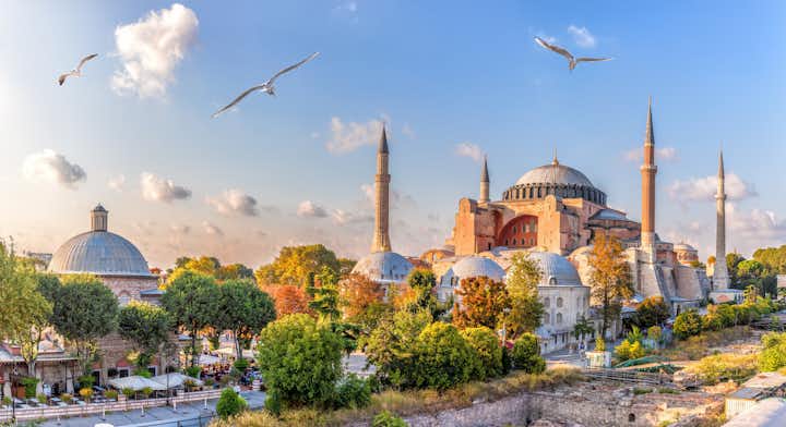 Photo of beautiful view on Hagia Sophia in Istanbul, Turkey.
