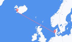 Voli dalla città di Reykjavik, l'Islanda alla città di Esbjerg, la Danimarca