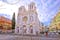 The Basilica of Notre-Dame de Nice and street of Nice view. Town in French riviera. 