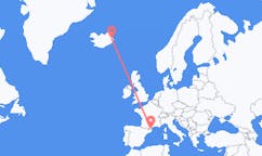 Vluchten van Perpignan, Frankrijk naar Egilssta?ir, IJsland
