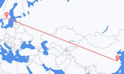 Flyg från Nanjing, Kina till Oerebro, Sverige
