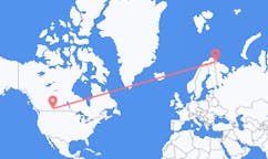 出发地 加拿大梅迪辛哈特目的地 挪威希尔克内斯的航班