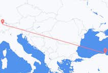 Flyreiser fra Sinop, Tyrkia, til Zürich