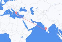インドのカリコードから、ギリシャのカラマタまでのフライト