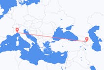 Vluchten van Gəncə, Azerbeidzjan naar Genua, Italië