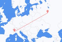 Flyg från Moskva, Ryssland till Turin, Italien