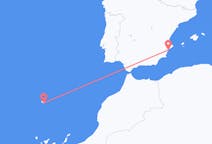 Loty z Alicante, Hiszpania z Funchal, Portugalia