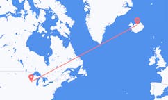 Flyreiser fra byen La Crosse, USA til byen Akureyri, Island