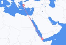 Flyreiser fra Balbala, Djibouti til Kos, Hellas
