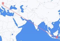 Flyg från Praya, Lombok, Indonesien till Graz, Österrike