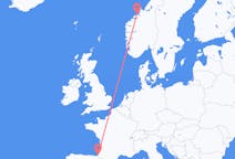 Vluchten van Kristiansund, Noorwegen naar Biarritz, Frankrijk